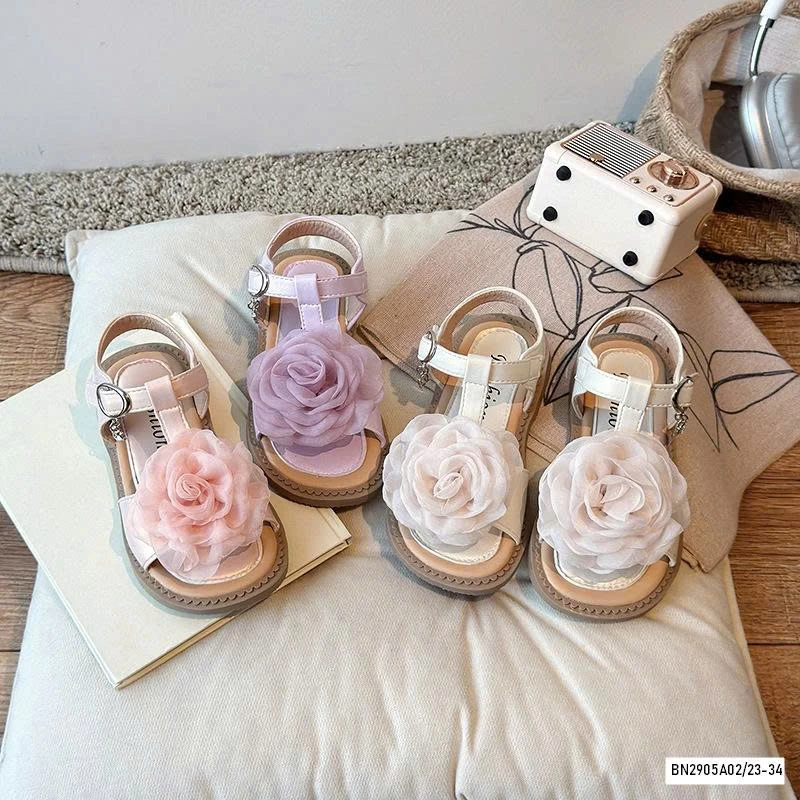 SANDAL GẮN HOA HỒNG