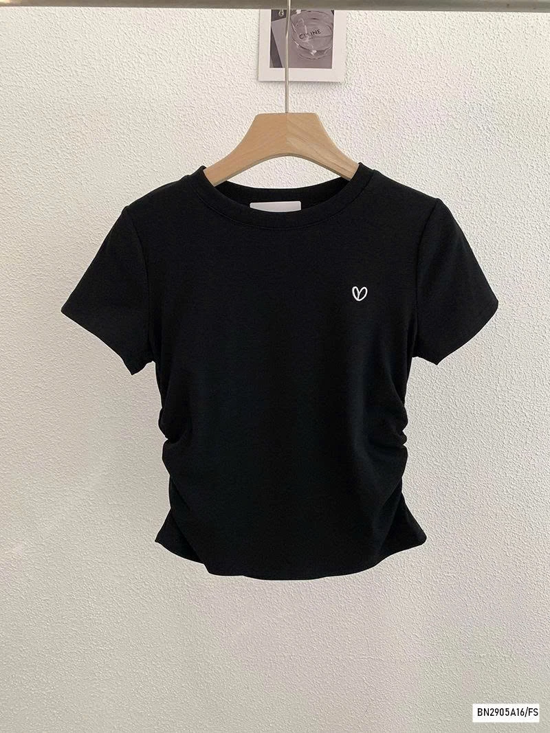 ÁO THUN RÚT EO THÊU TRÁI TIM