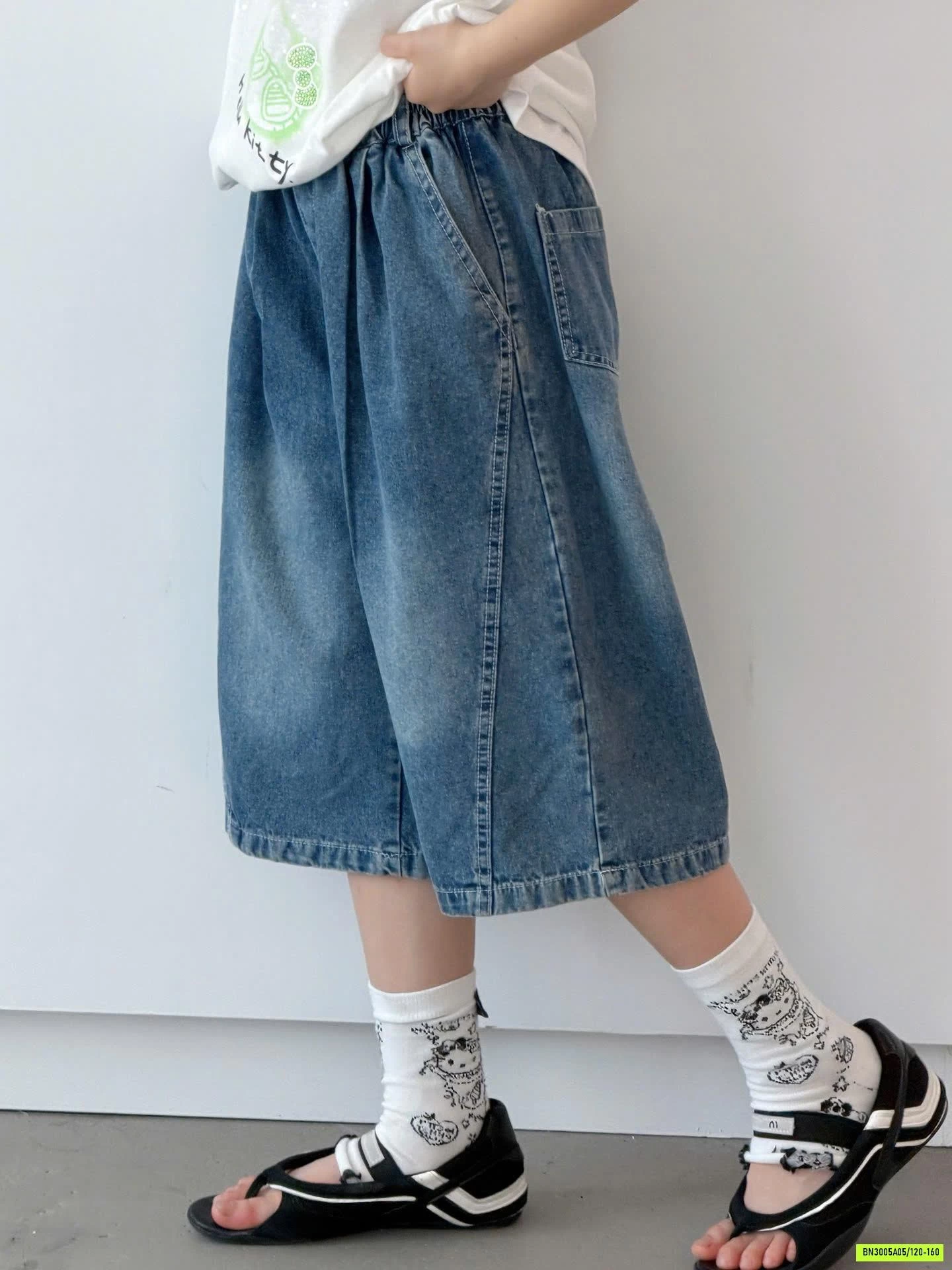 ÁO THUN KITTY MIX JEANS LỠ SZ ĐẠI