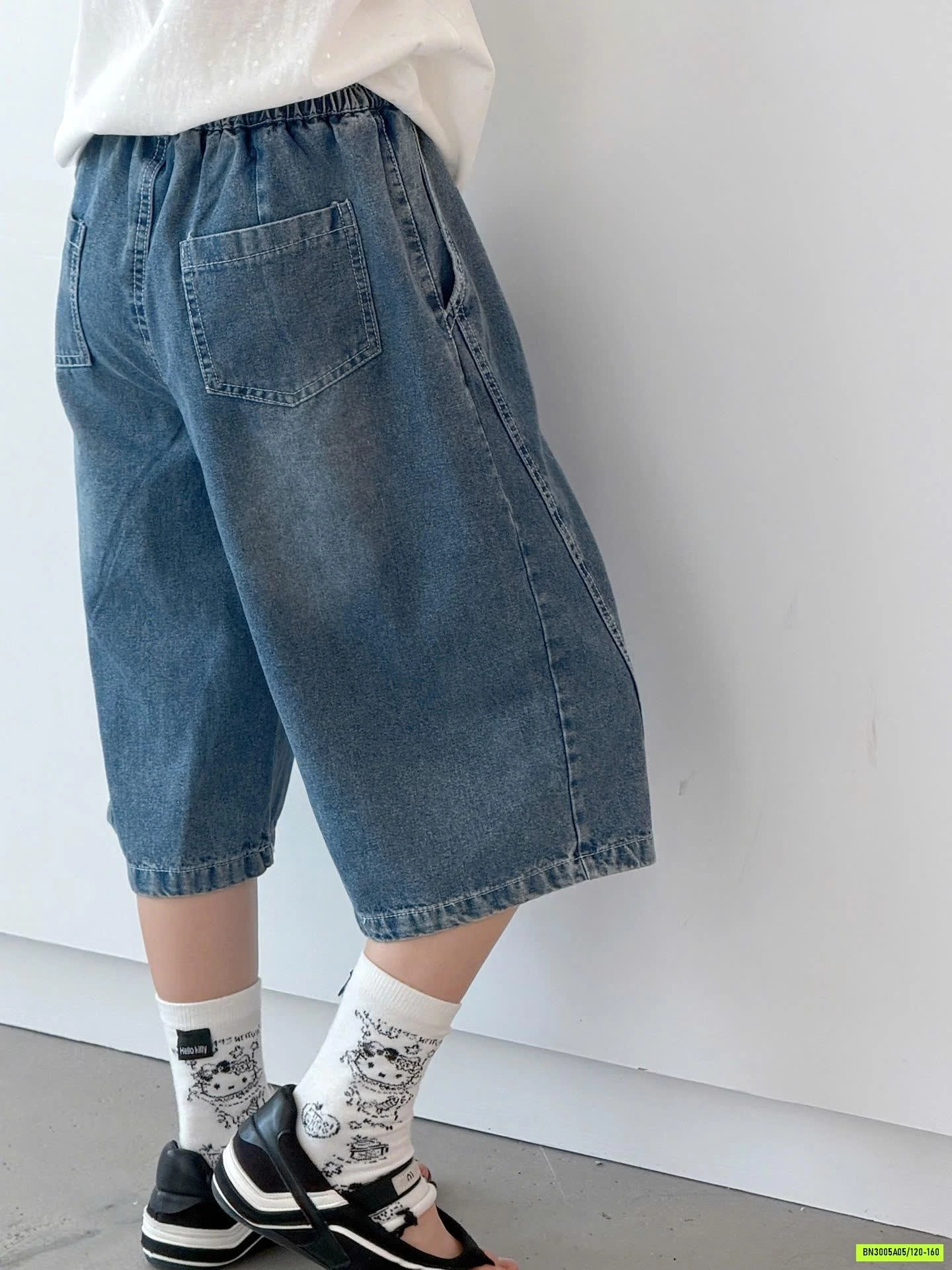 ÁO THUN KITTY MIX JEANS LỠ SZ ĐẠI