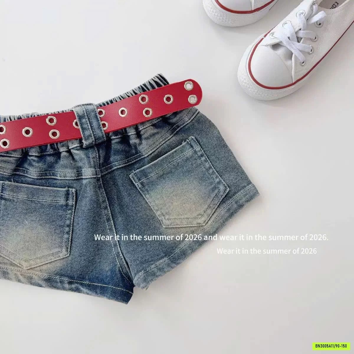 ÁO 2 DÂY ĐỎ MIX SHORT JEANS T&QKIDS