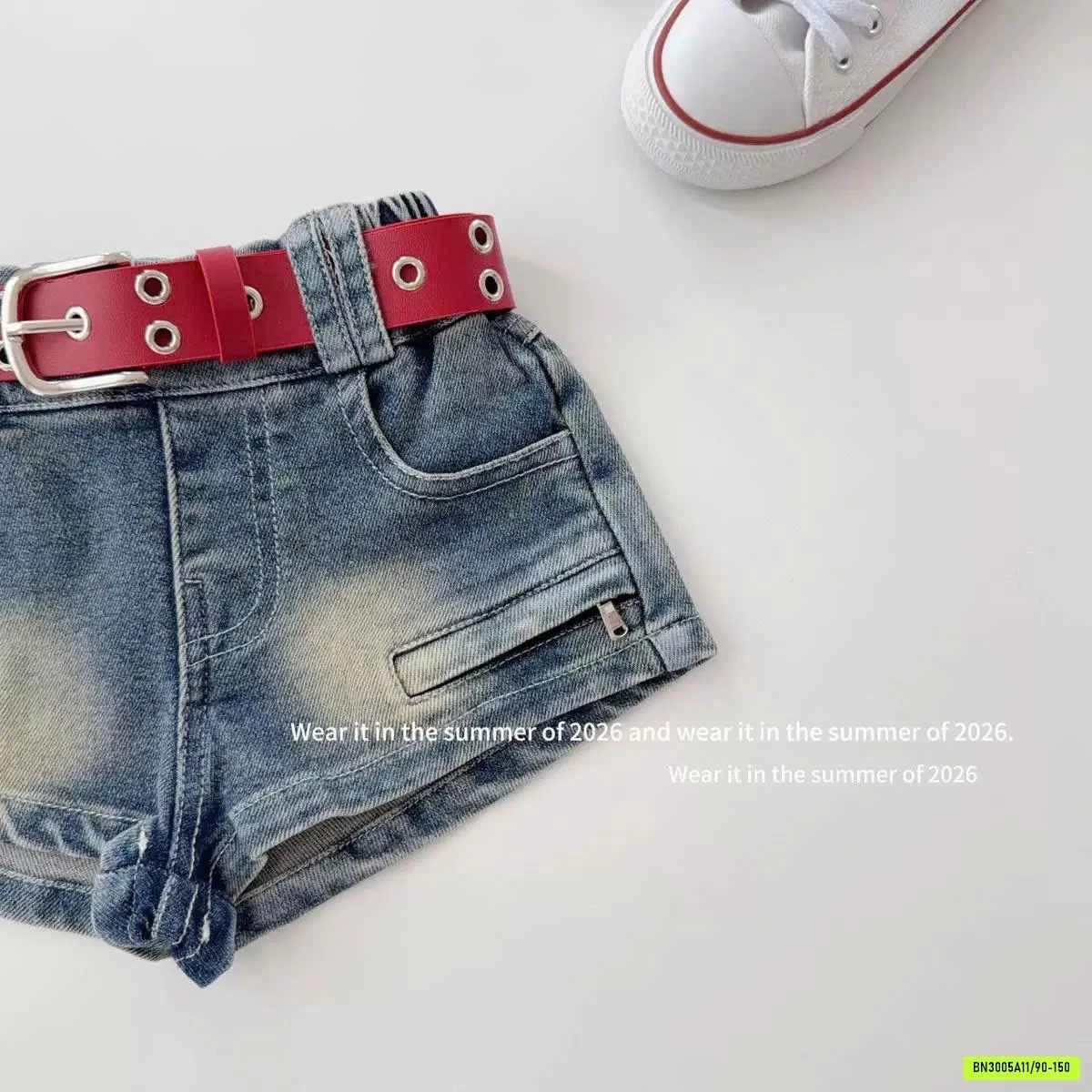 ÁO 2 DÂY ĐỎ MIX SHORT JEANS T&QKIDS