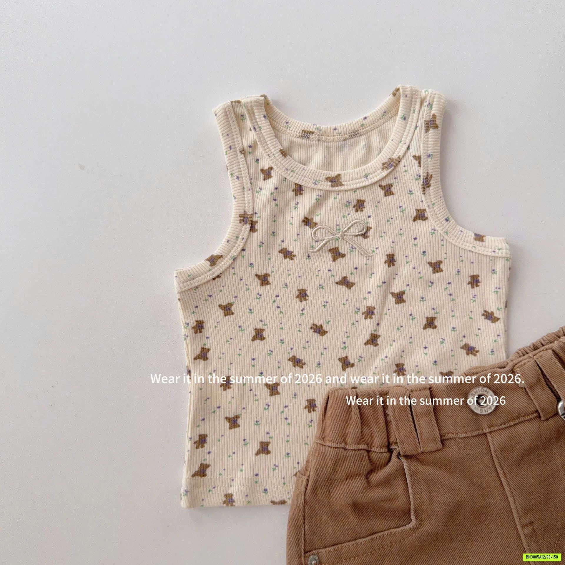 ÁO BA LỖ GẤU MIX SHORT NÂU T&QKIDS