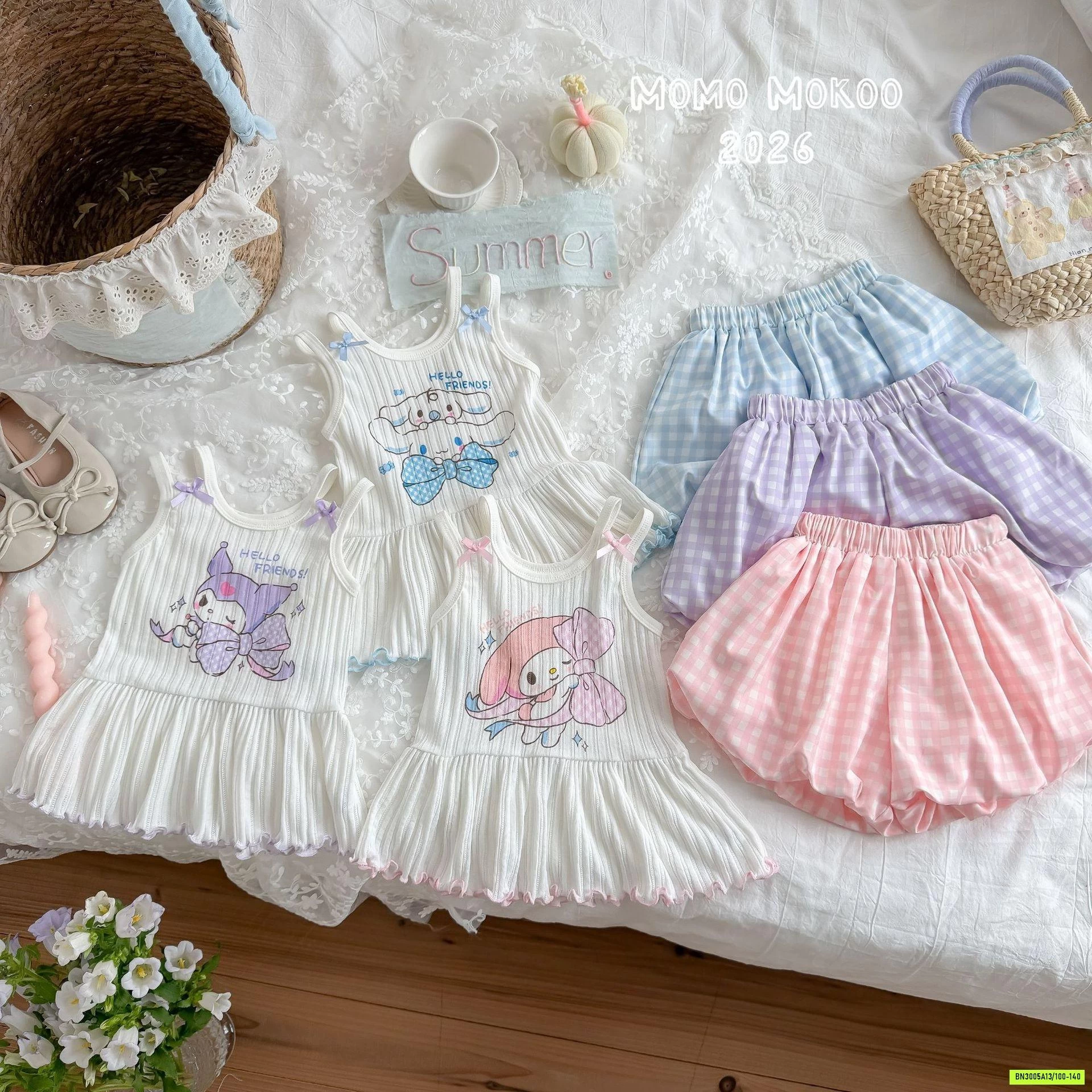 ÁO 2 DÂY QUẦN BÓ SANRIO XINH XẮN