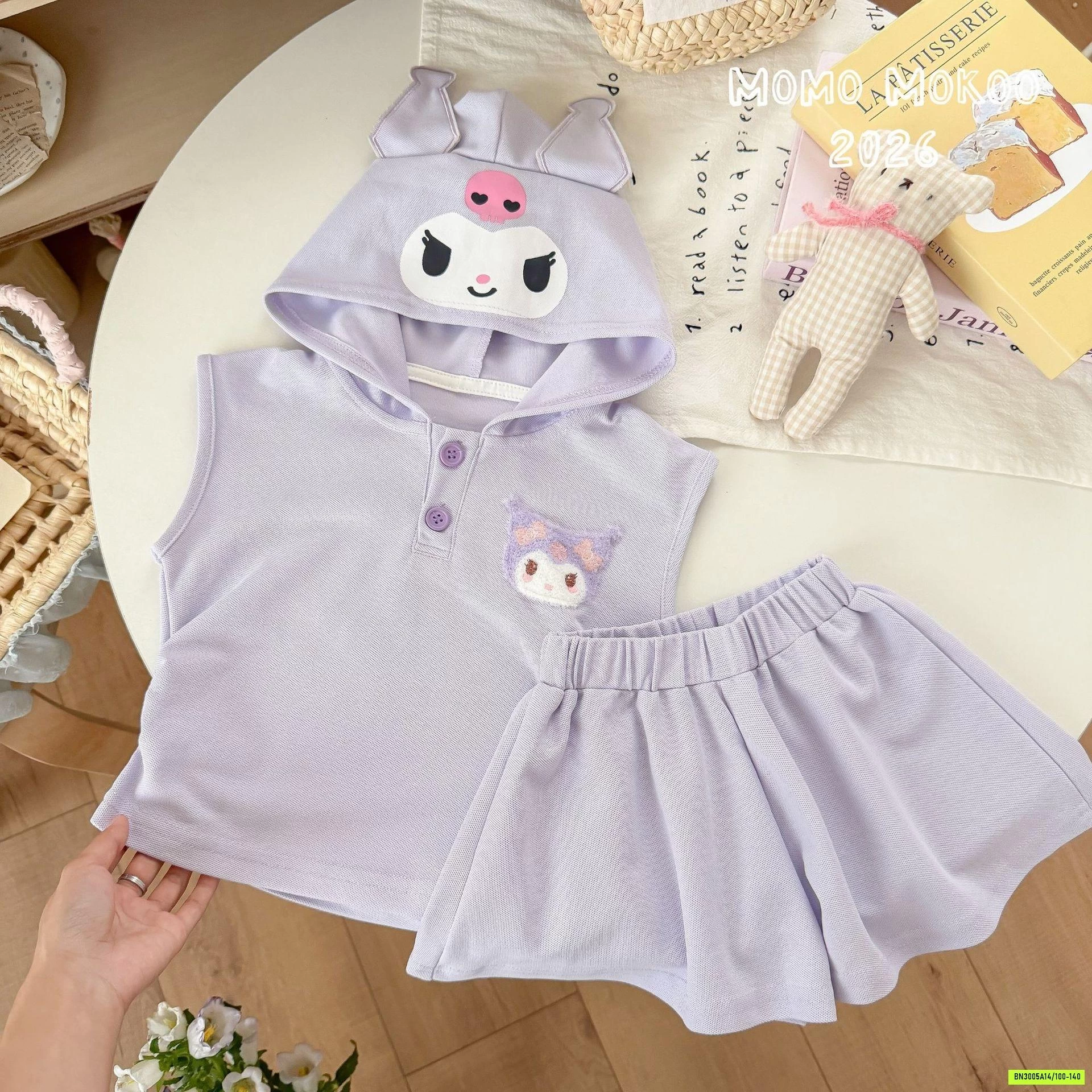 SÉT VÁY 2 CHI TIẾT SANRIO ÁO LIỀN MŨ