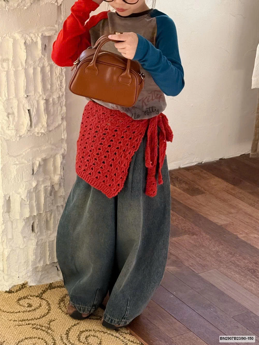 ÁO  THUN KITTY PHỐI MÀU XANH ĐỎ