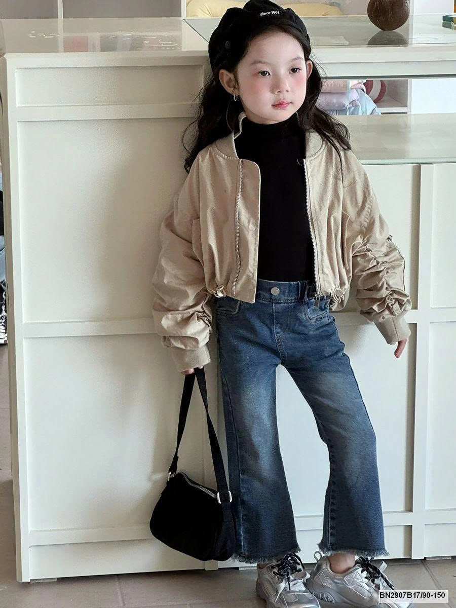 SÉT ÁO KHOÁC MIX CHÂN VÁY TẦNG BÈO MÀU KAKI