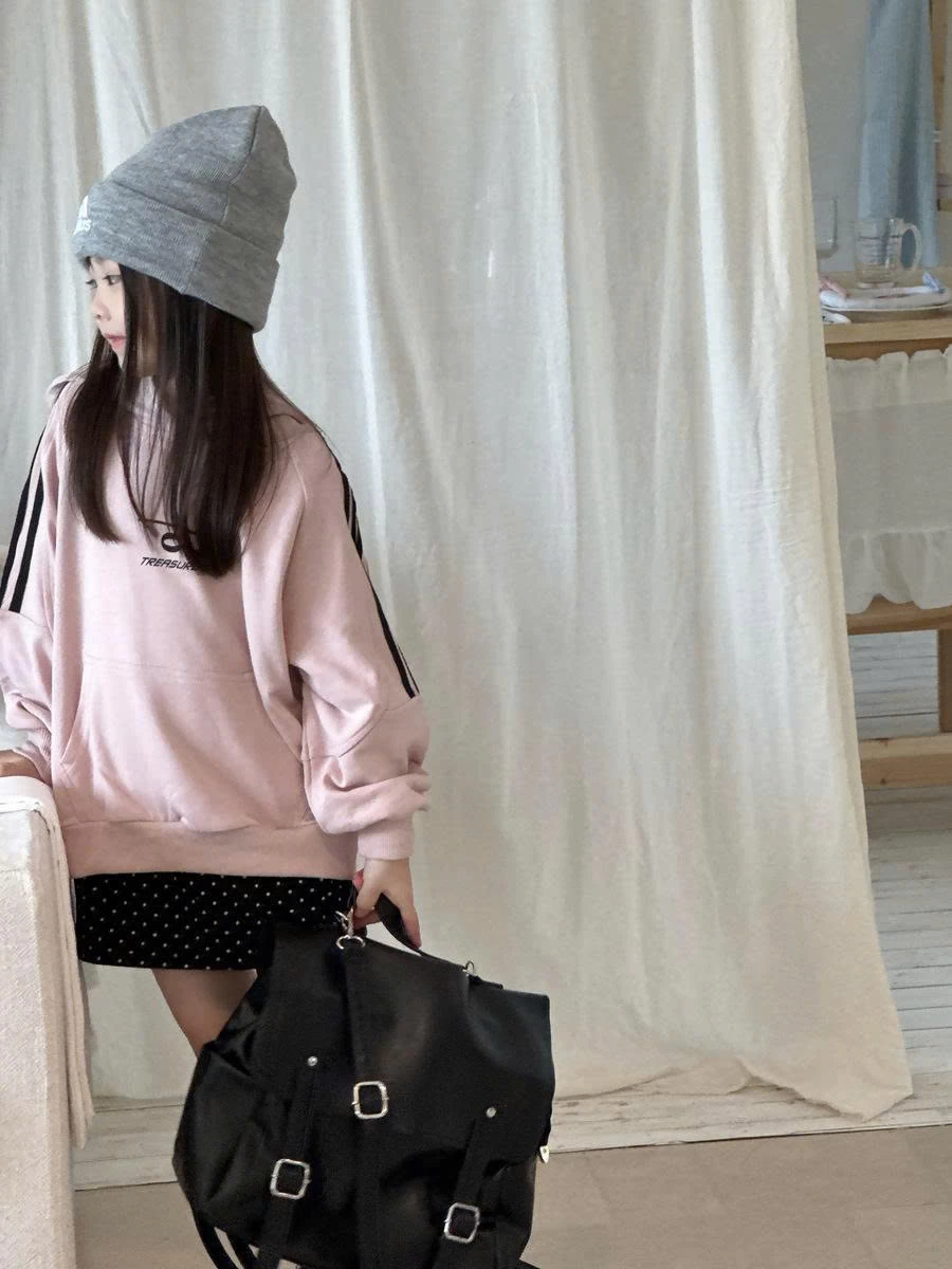 ÁO HODDIE HỒNG TAY KẺ