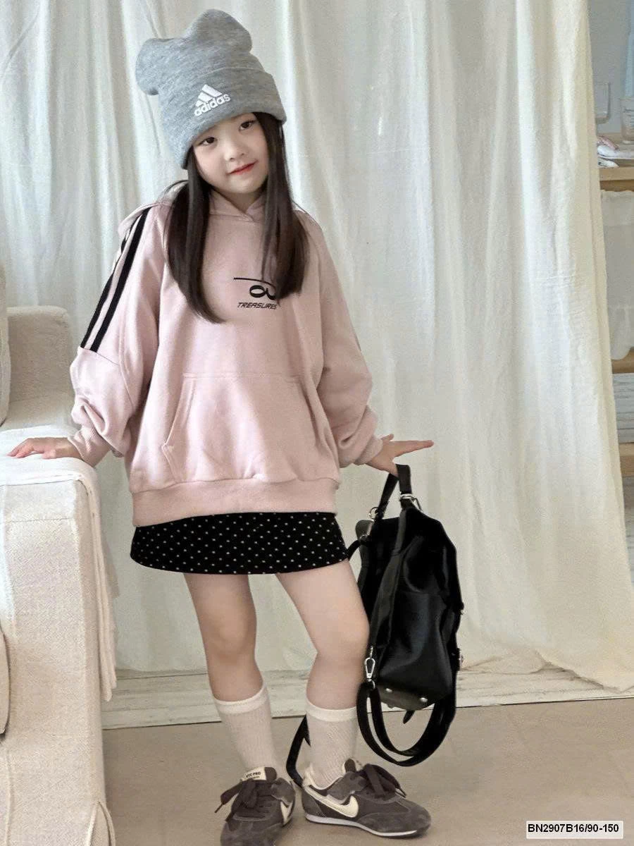 ÁO HODDIE HỒNG TAY KẺ