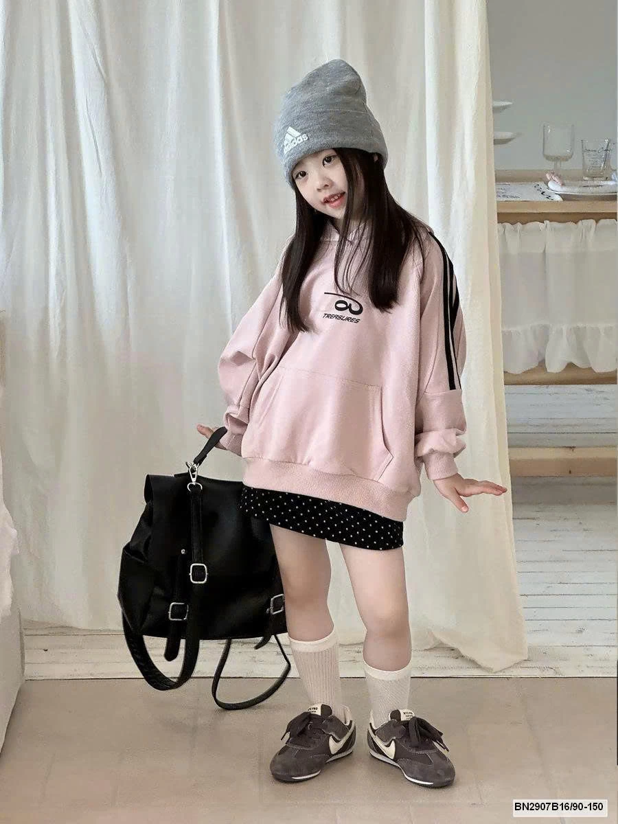 ÁO HODDIE HỒNG TAY KẺ