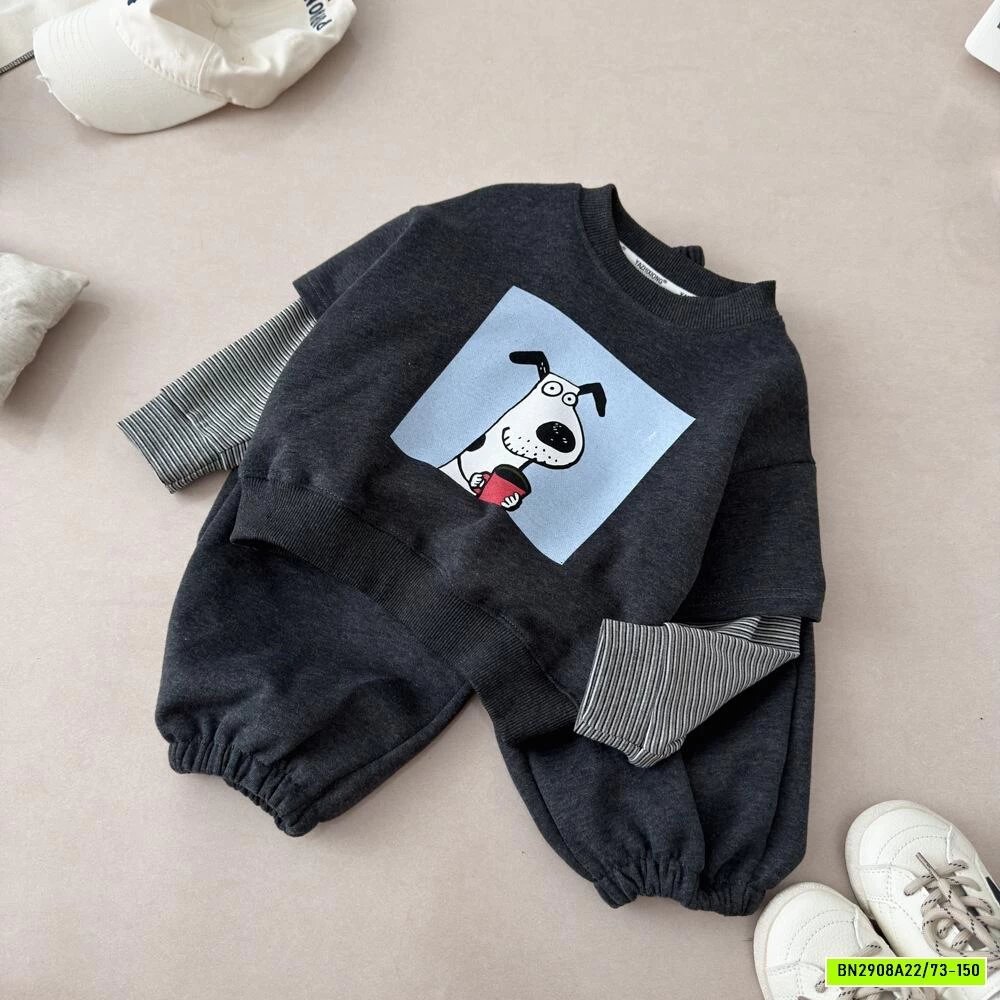 BỘ NỈ CÚN XÁM