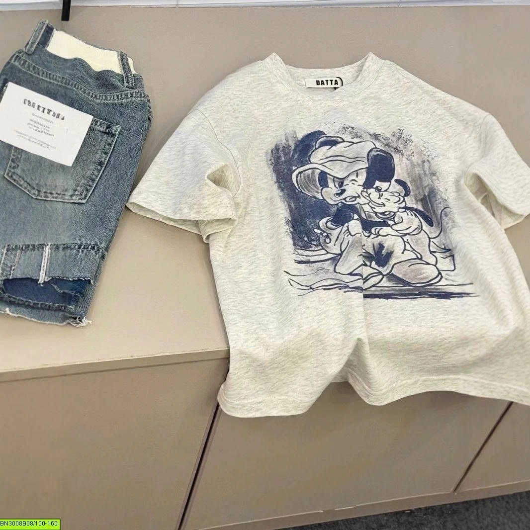ÁO THUN XÁM IN HÌNH MICKEY