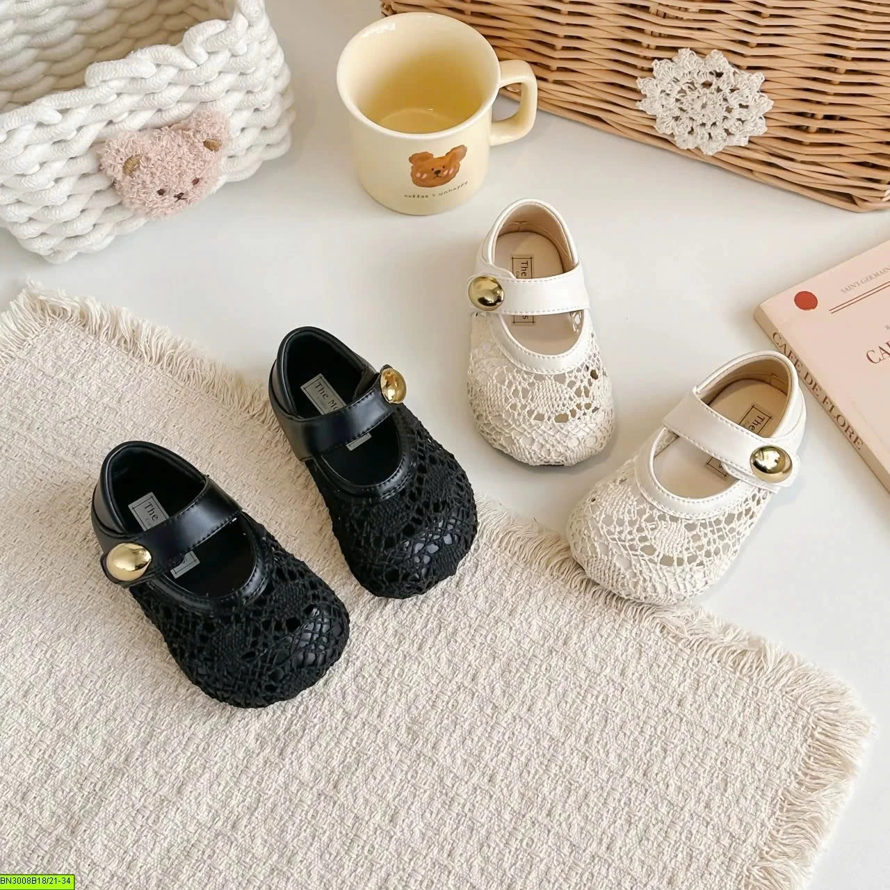 GIÀY BÚP BÊ MŨI ĐAN LƯỚI