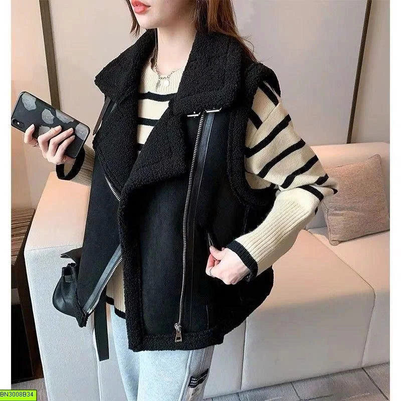 ÁO KHOÁC GILE DA LỘN LÓT LÔNG CỪU