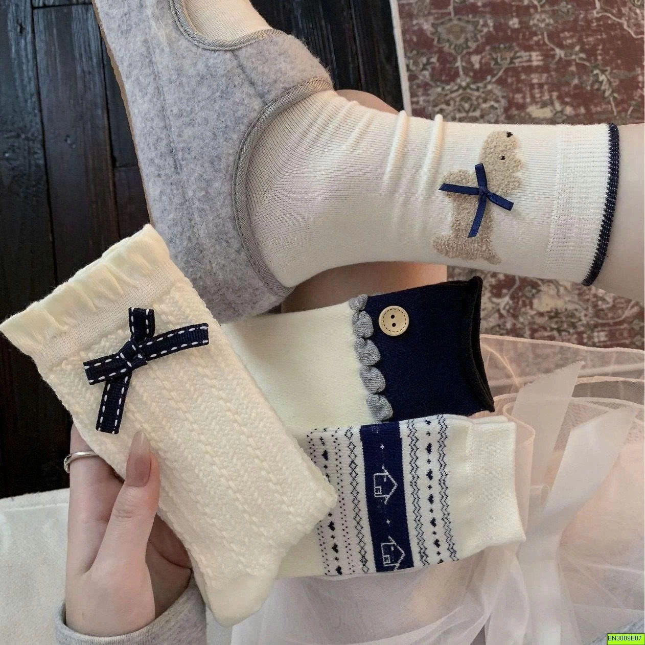 SÉT 10 ĐÔI TẤT NƠ NỮ
