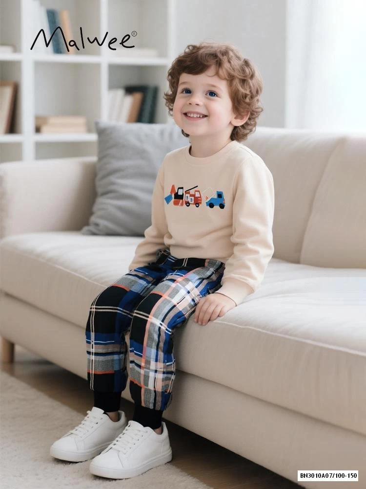 BỘ COTTON QUẦN KẺ MALWEE