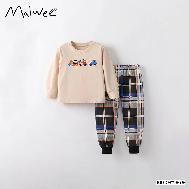 BỘ COTTON QUẦN KẺ MALWEE