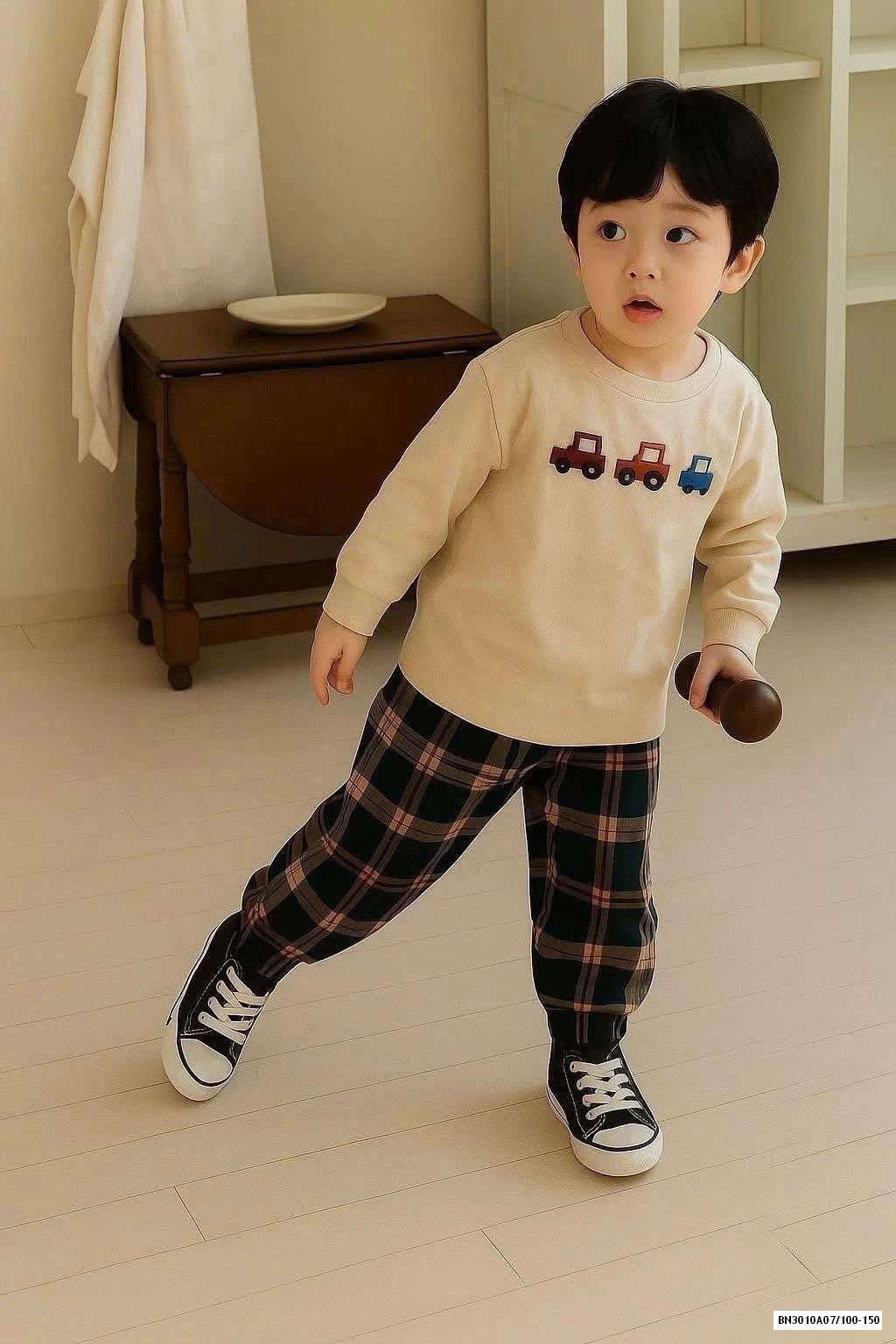 BỘ COTTON QUẦN KẺ MALWEE