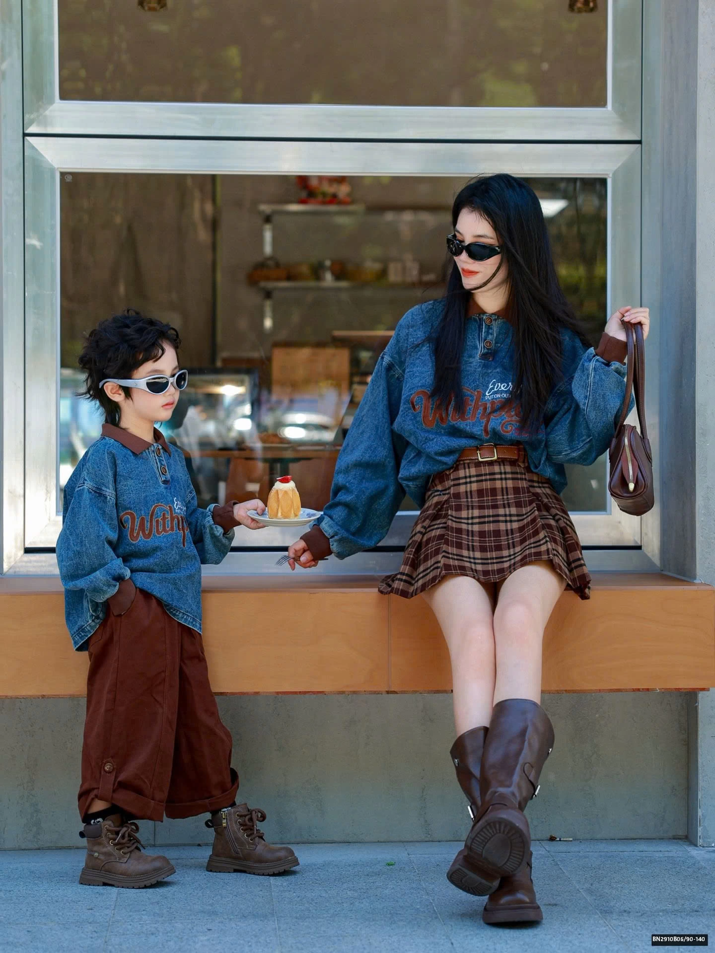 SÉT ÁO DENIM PHỐI CỔ POLO