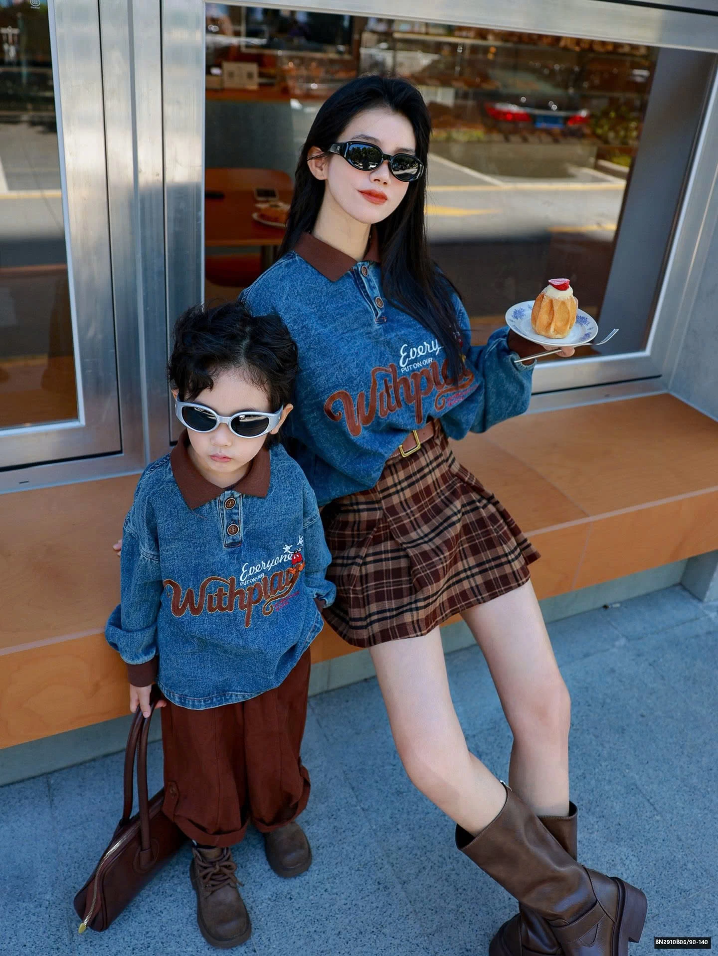 SÉT ÁO DENIM PHỐI CỔ POLO