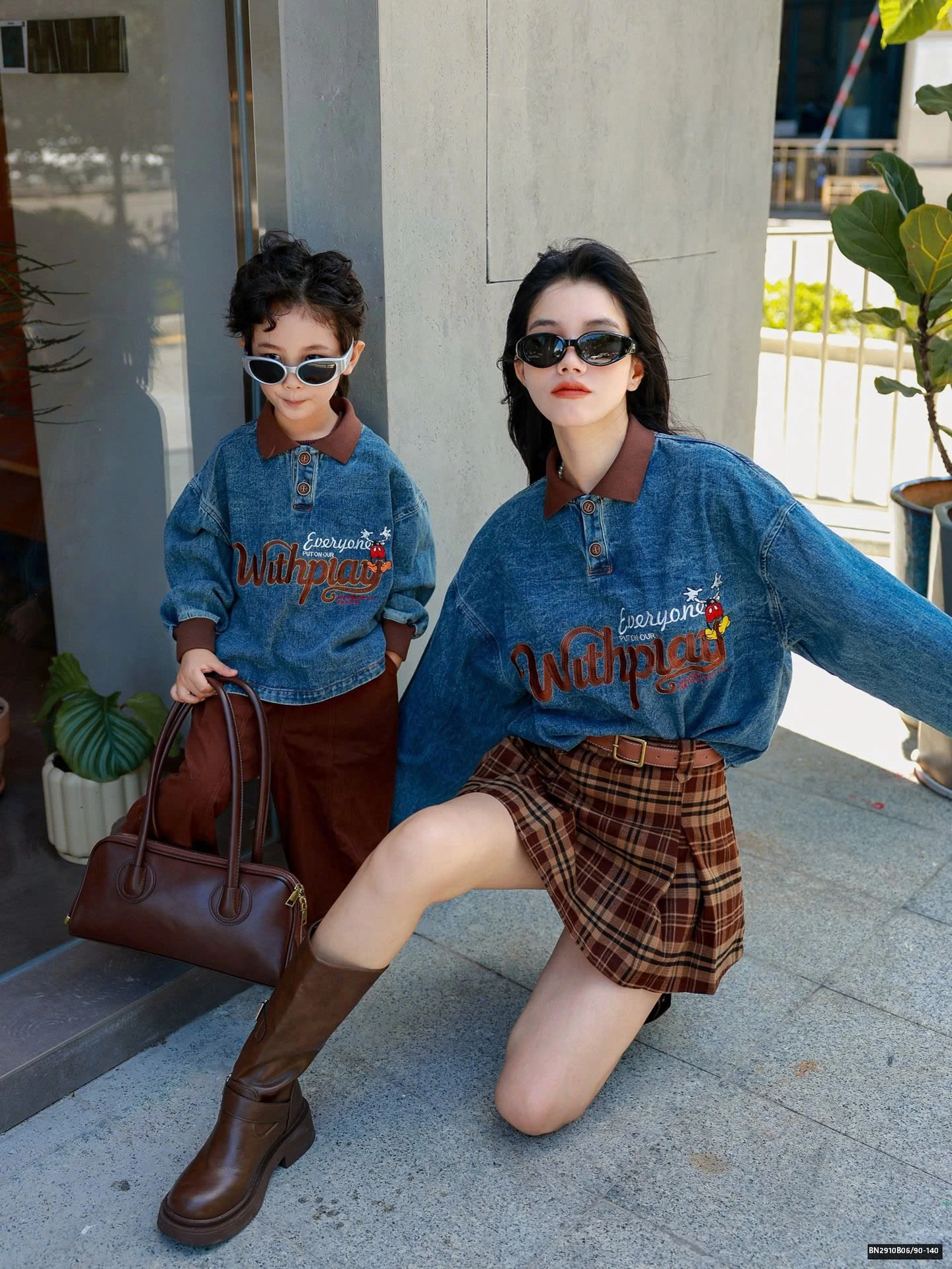 SÉT ÁO DENIM PHỐI CỔ POLO