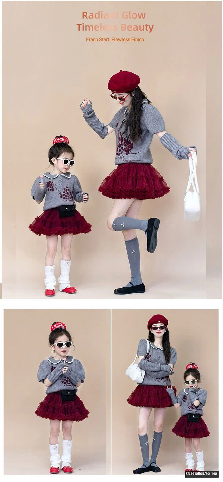 SÉT ÁO LEN NGẮN TAY MIX CHÂN VÁY VOAN BỒNG