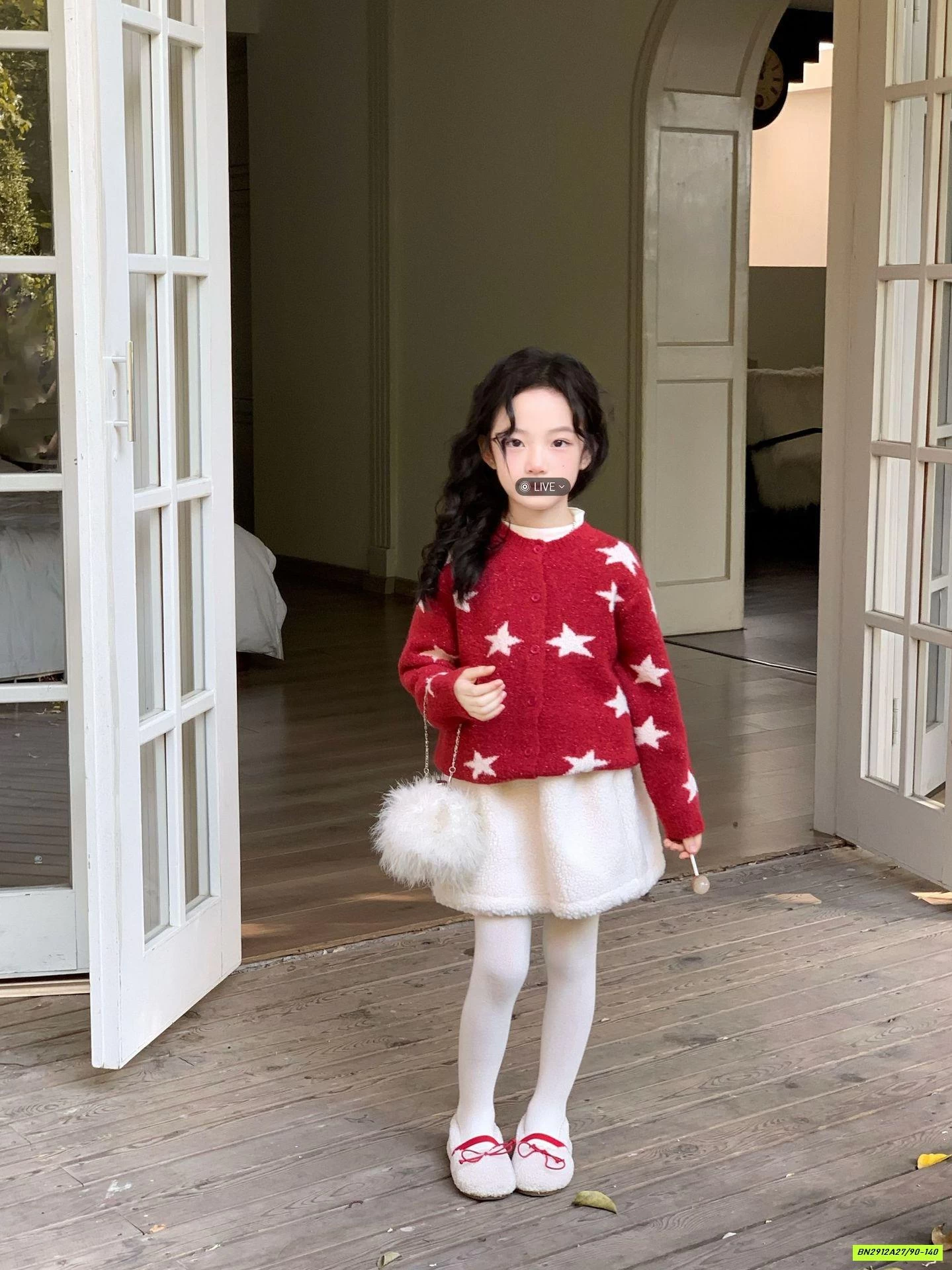 SÉT ÁO LEN ĐỎ MIX CV TRẮNG