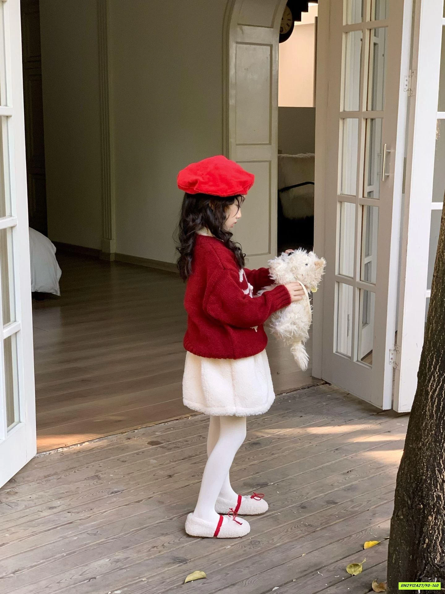 SÉT ÁO LEN ĐỎ MIX CV TRẮNG