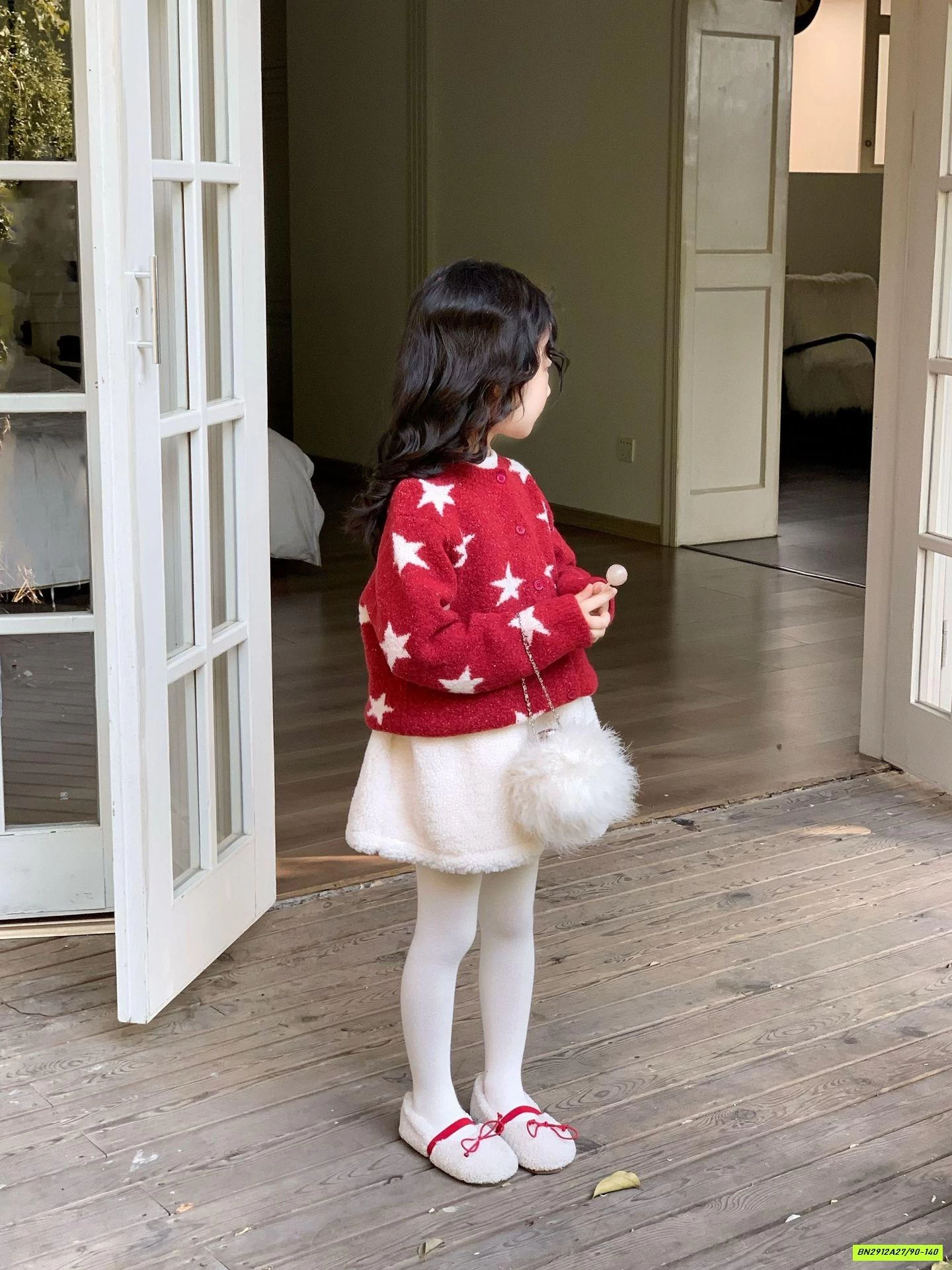 SÉT ÁO LEN ĐỎ MIX CV TRẮNG