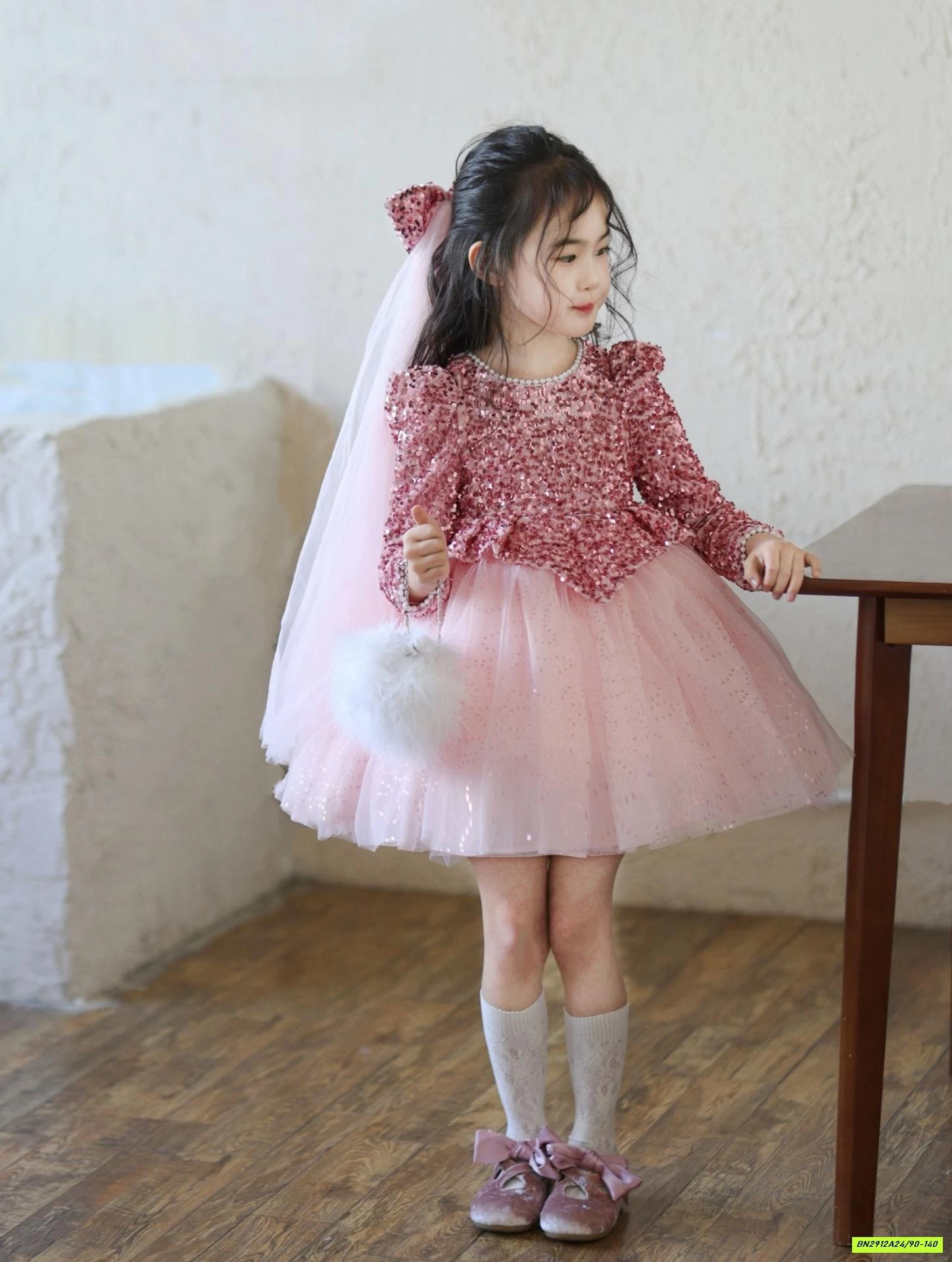 ĐẦM CÔNG CHÚA HỒNG BLING LÓT NHUNG