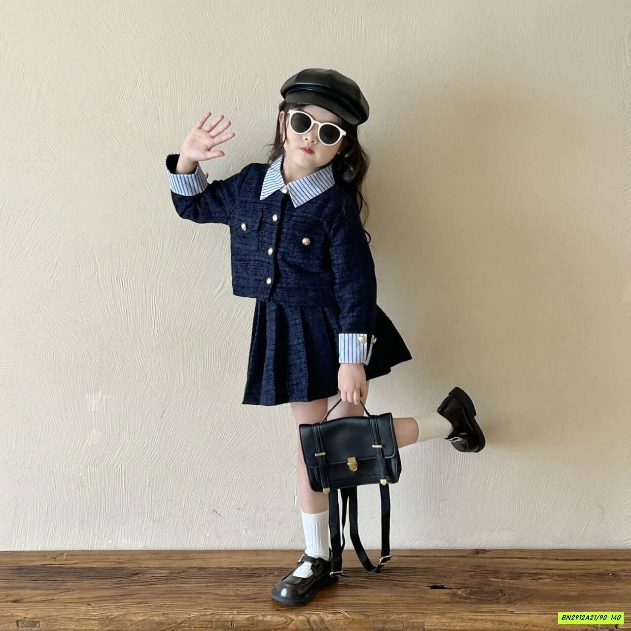 SÉT VÁY DẠ NỮ SINH XANH THAN