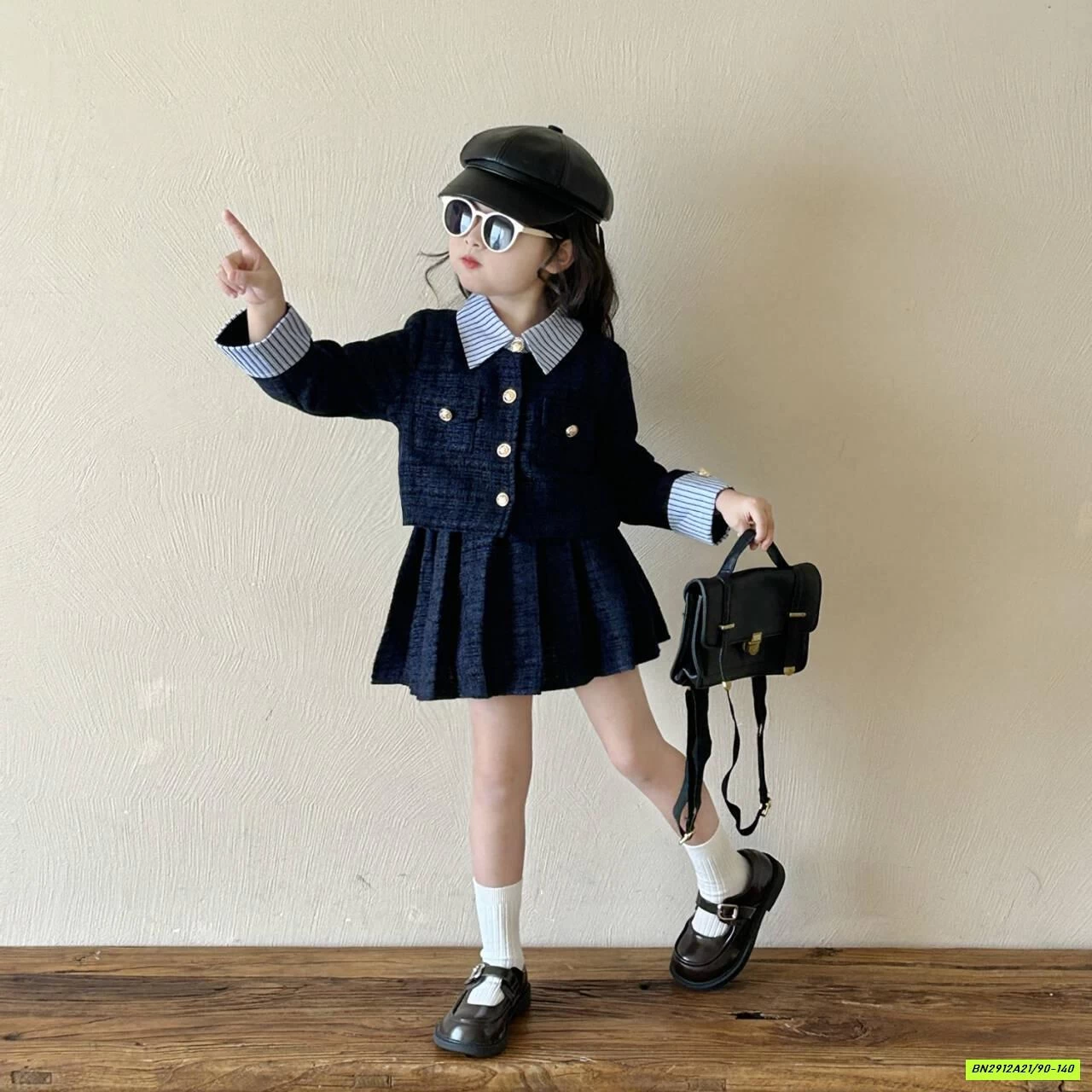 SÉT VÁY DẠ NỮ SINH XANH THAN