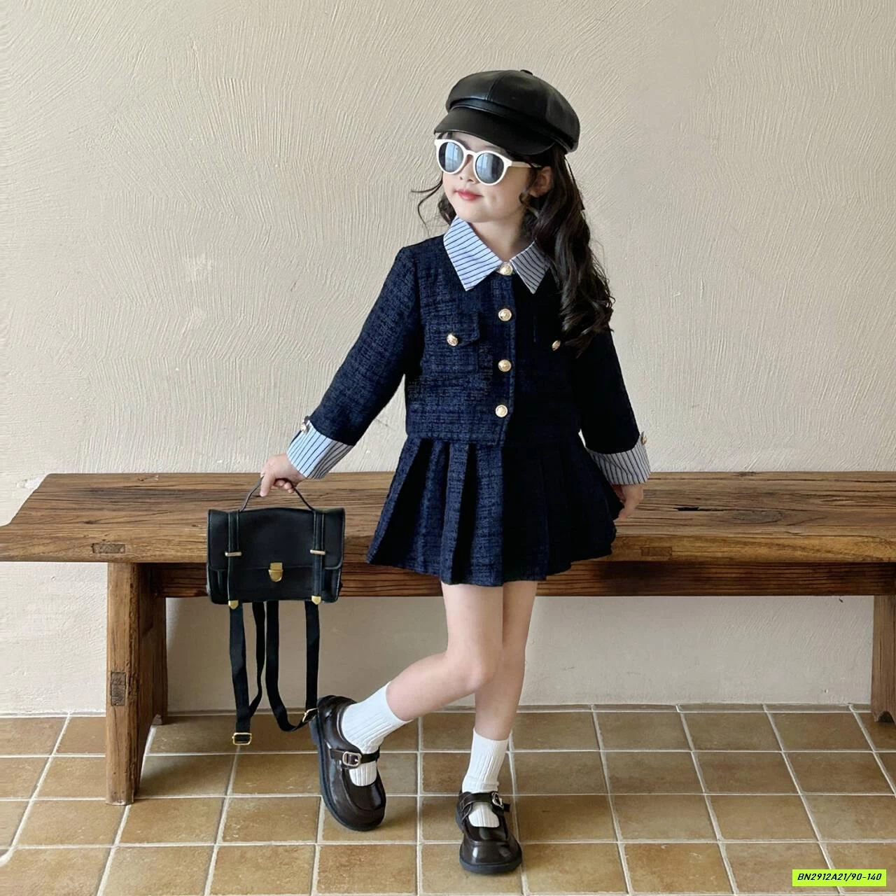 SÉT VÁY DẠ NỮ SINH XANH THAN