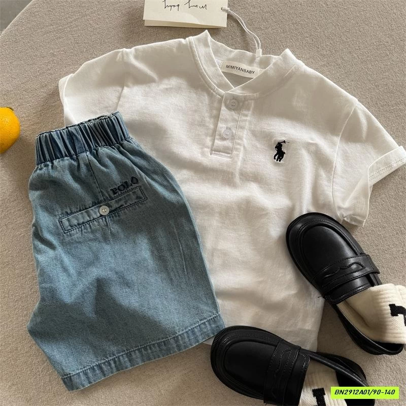 ÁO THUN CỔ TRỤ LOGO NGỰA MMY