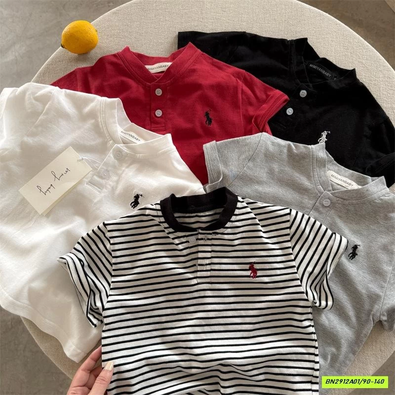 ÁO THUN CỔ TRỤ LOGO NGỰA MMY