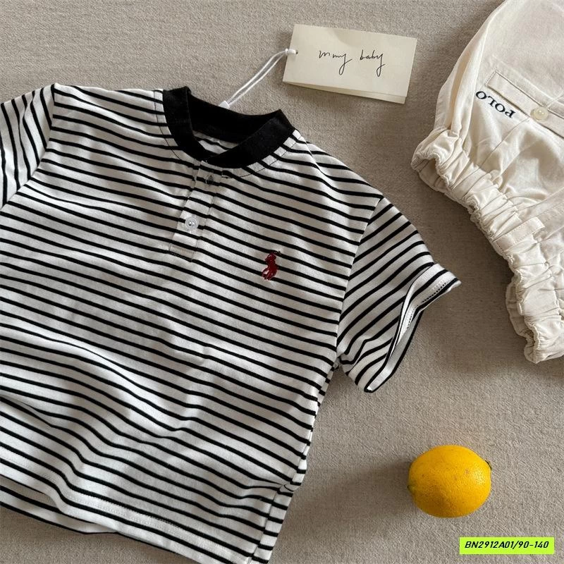 ÁO THUN CỔ TRỤ LOGO NGỰA MMY