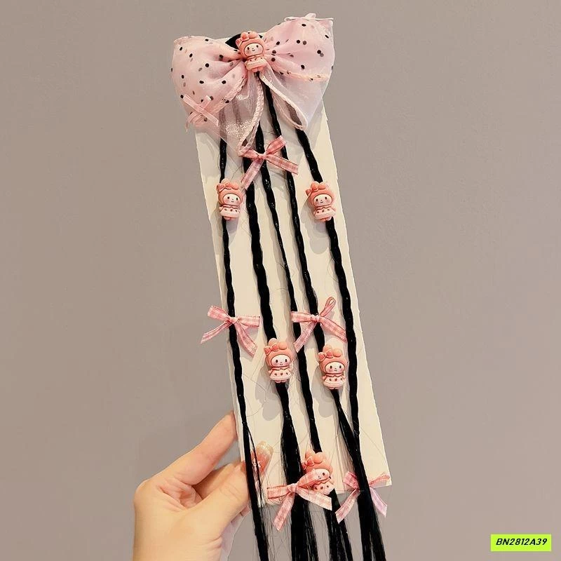 BUỘC TÓC KÈM TÓC GIẢ TẾT ĐUÔI SAM CHO BÉ