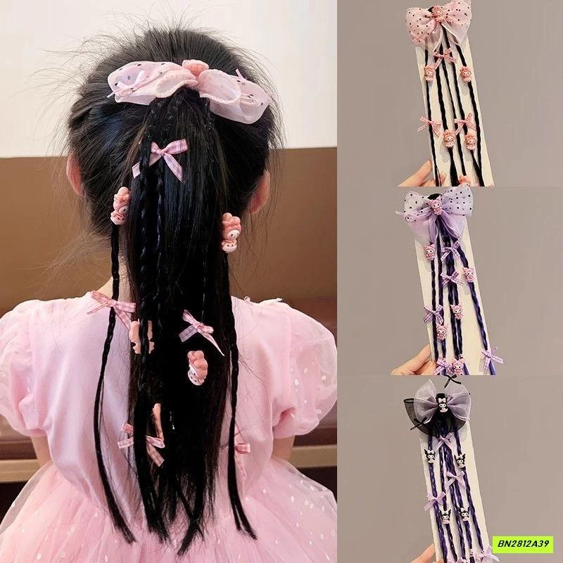 BUỘC TÓC KÈM TÓC GIẢ TẾT ĐUÔI SAM CHO BÉ