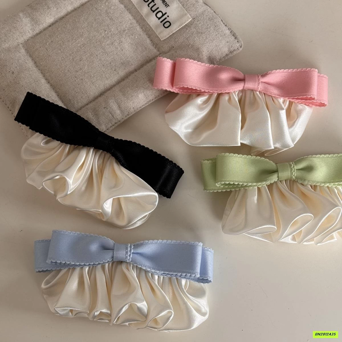 KẸP TÓC NƠ PHỐI LỤA KIỂU PHÁP