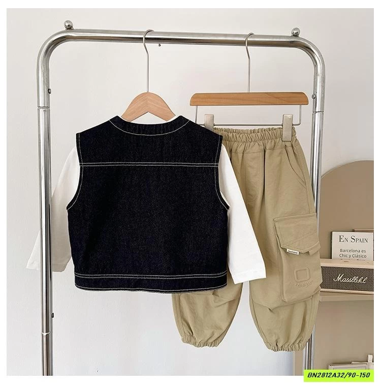 KHOÁC GILE DENIM CHỈ NỔI CHUANCHUANMA