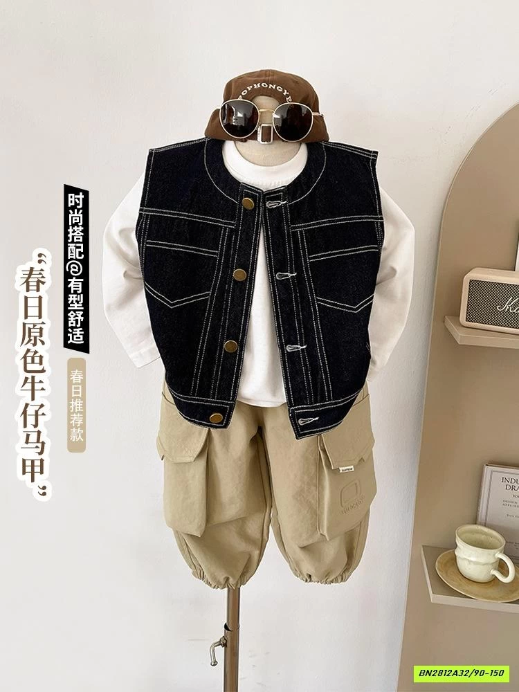 KHOÁC GILE DENIM CHỈ NỔI CHUANCHUANMA