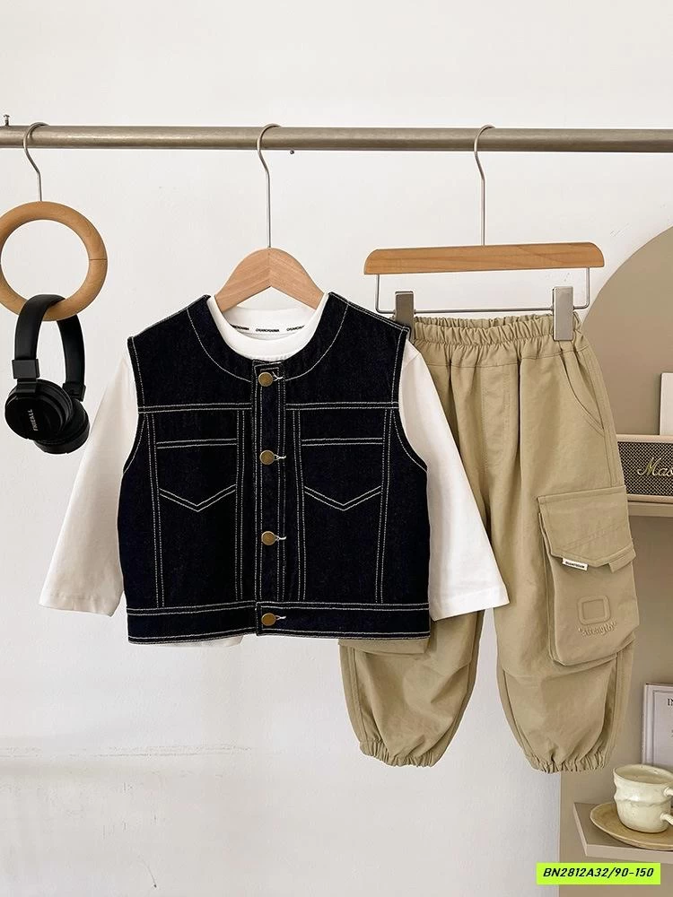 KHOÁC GILE DENIM CHỈ NỔI CHUANCHUANMA