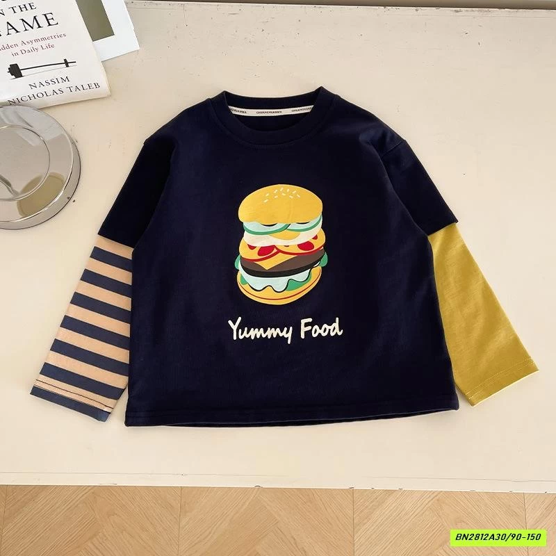 ÁO BURGER GIẢ 2 LỚP PHỐI MÀU TAY CHUANCHUANMA