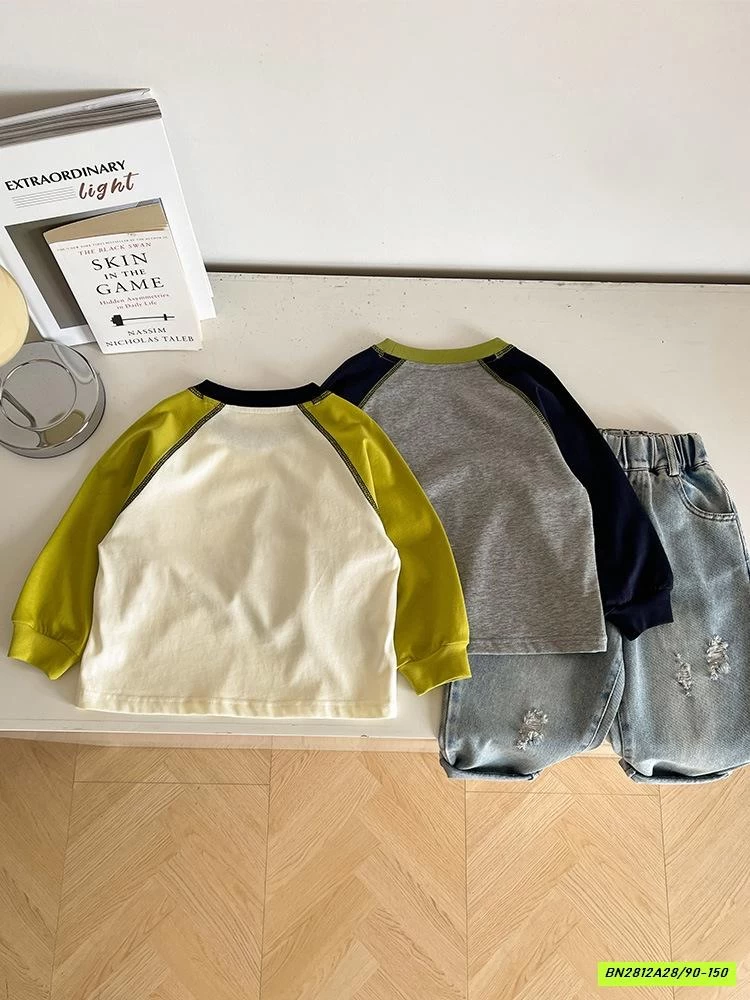 ÁO THUN CÚN PHỐI MÀU TAY