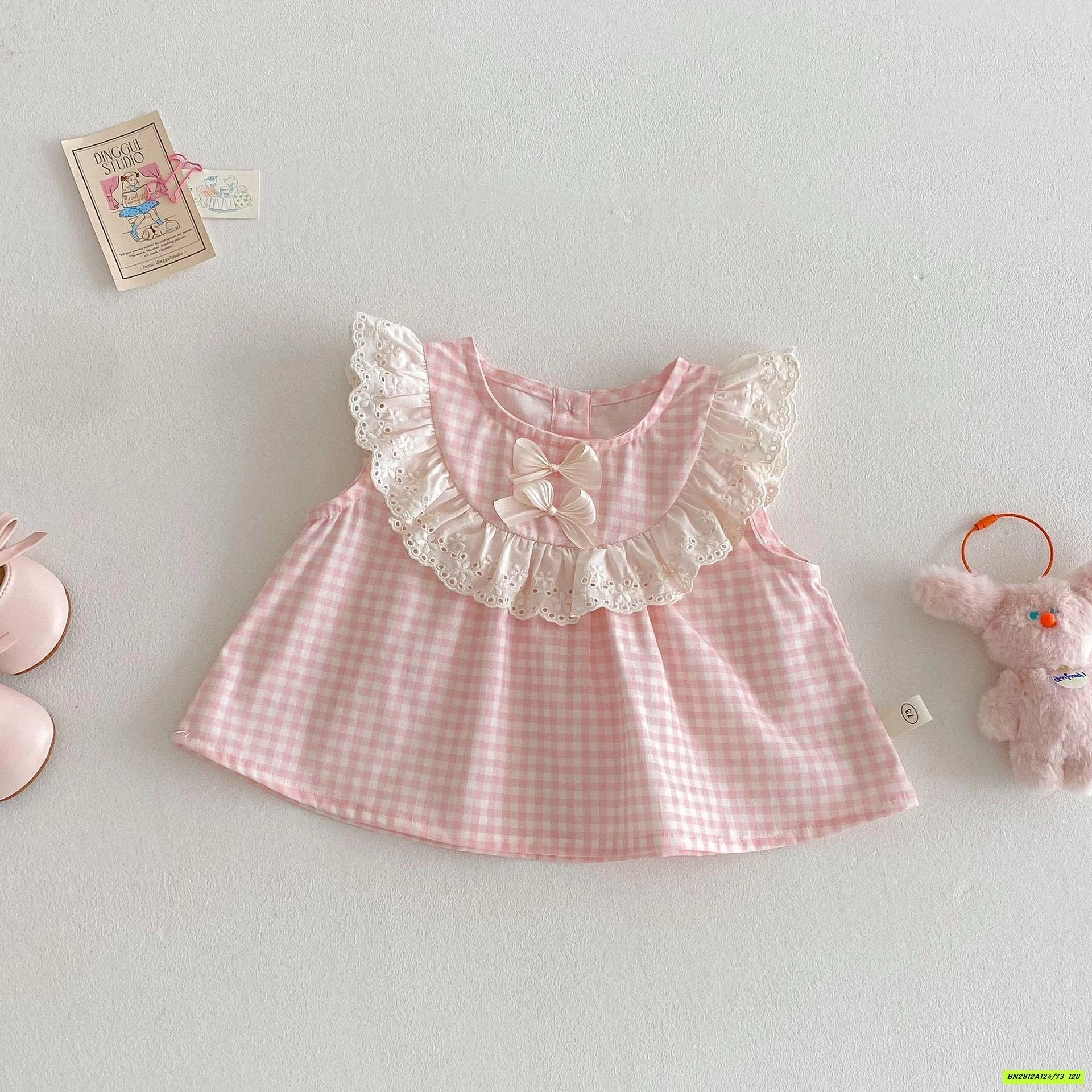 SÉT ĐŨI CARO HỒNG VIỀN REN DỄ THƯƠNG