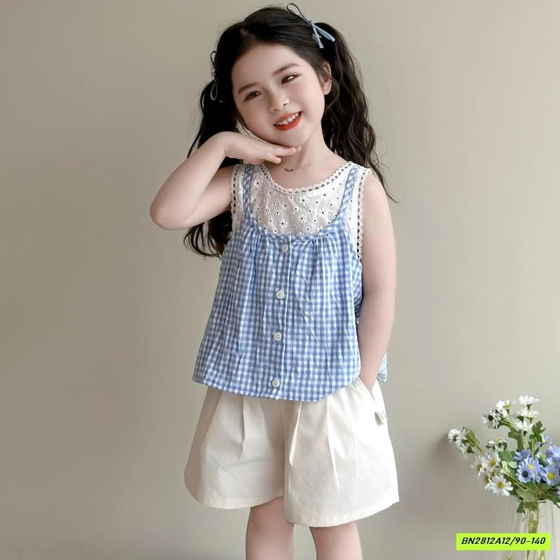 SÉT ÁO XANH 2 DÂY MIX QUẦN SUÔNG