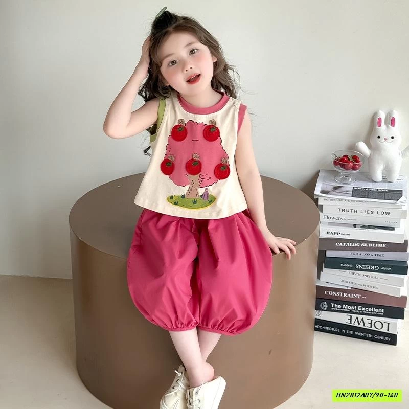 SÉT ÁO CÂY TÁO MIX QUẦN BÍ HỒNG