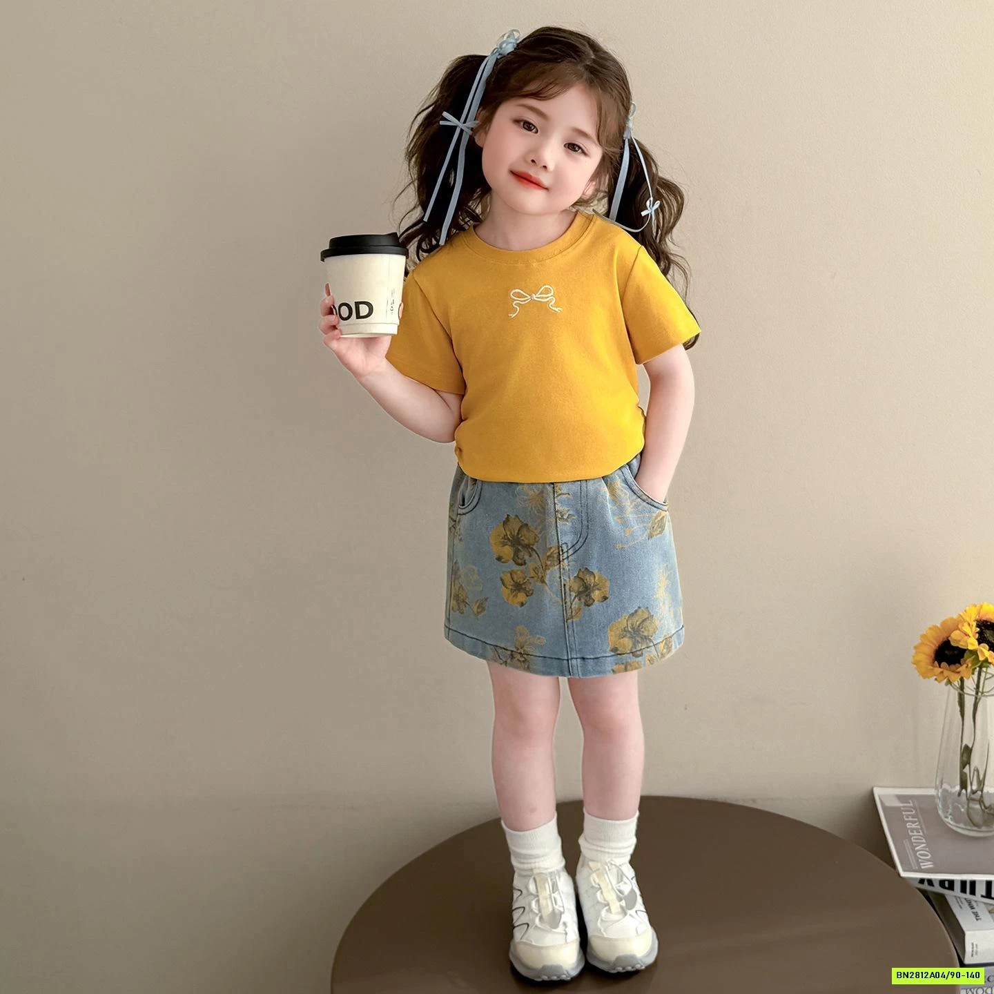 SÉT ÁO VÀNG MIX CV JEANS HOA