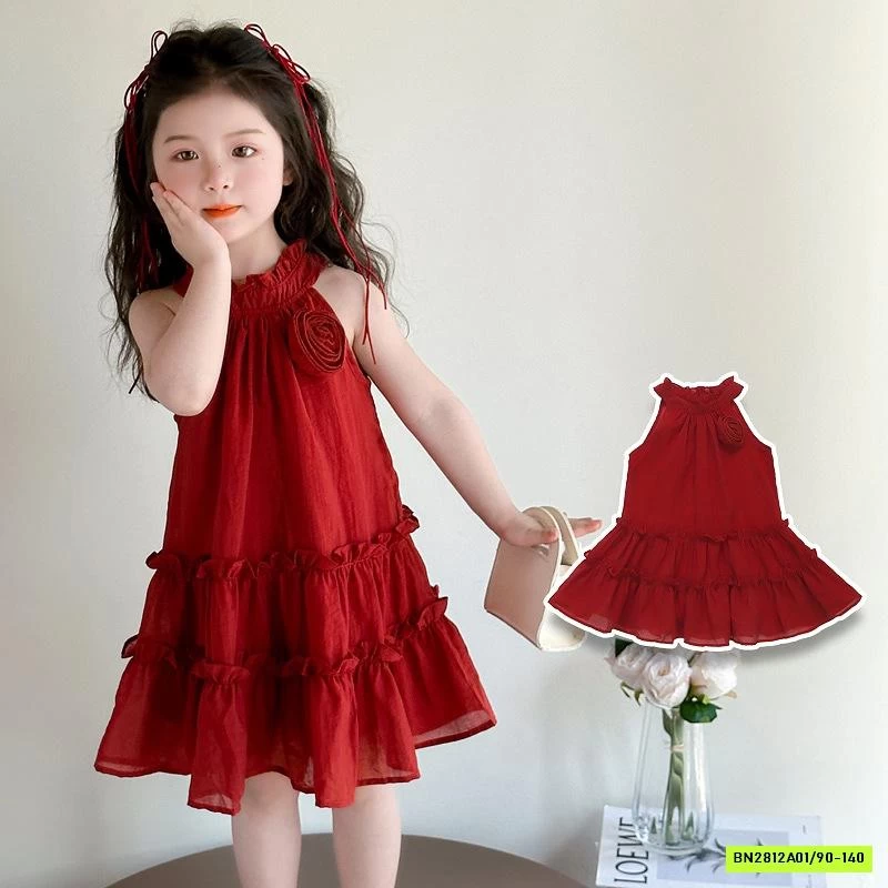 ĐẦM VOAN CỔ YẾM ĐỎ