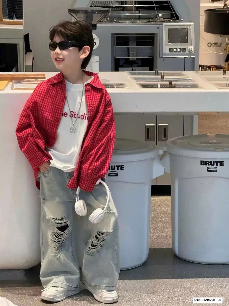 SƠ MI CARO ĐỎ DÀI TAY